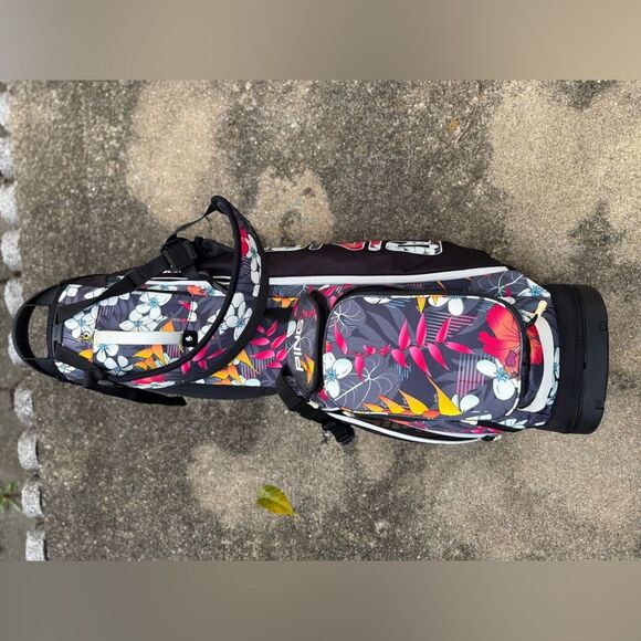 PING HOOFER Lite Black Floral Tropic Hawaii Multi Color Stand Golf Bag Divider - Picture 11 of 15